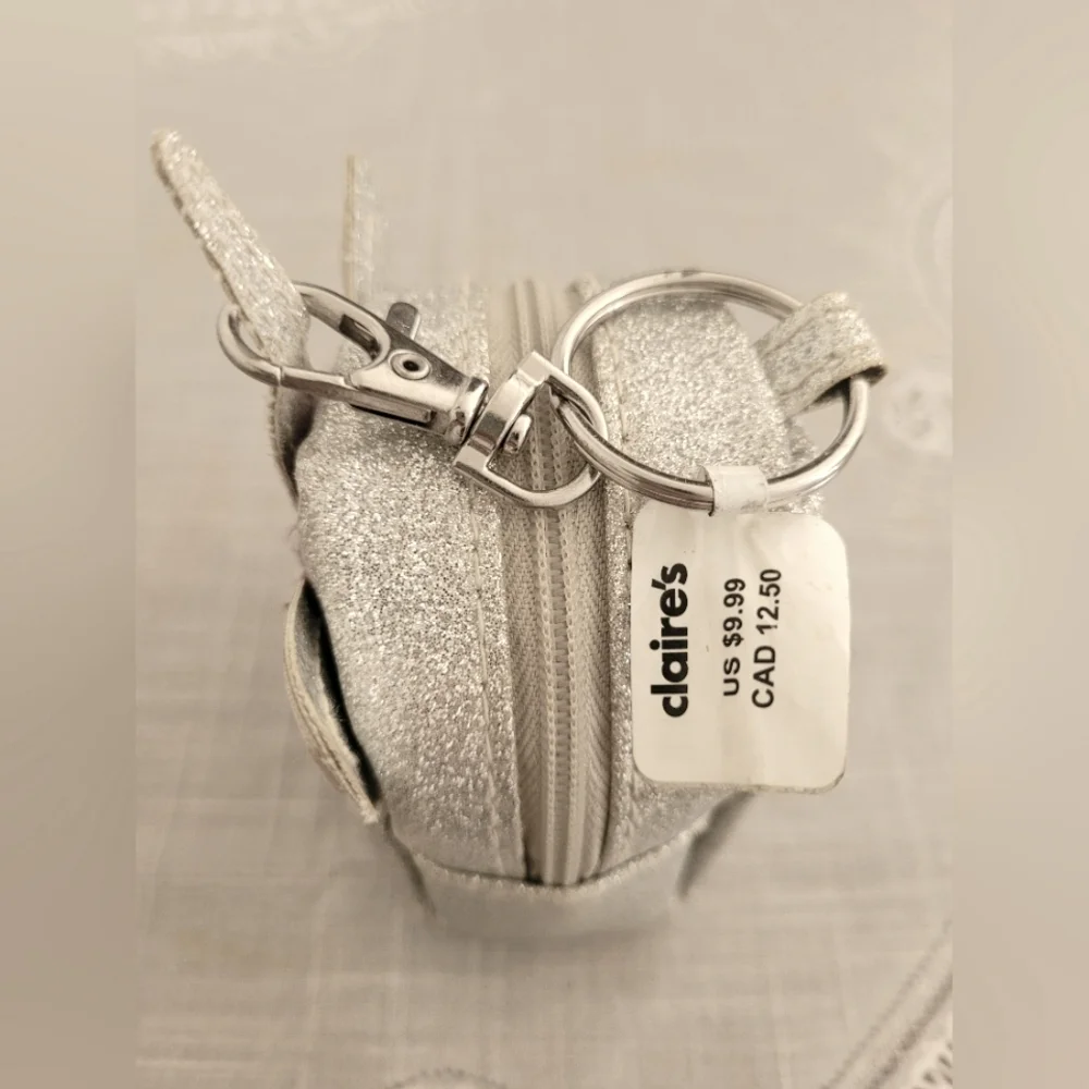 NWT-Claire's Glitter Unicorn Change Purse Mini Backpack With Key chain